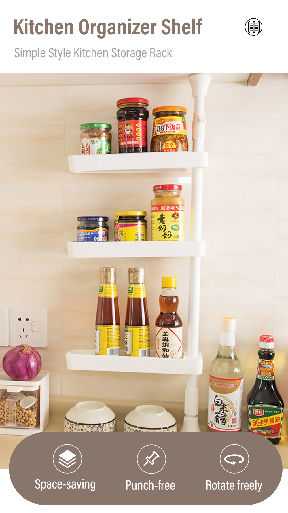 Simple Style Kitchen Storage Racks-1